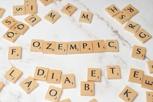 Scrabble letters arranged to spell the word ‘Ozempic’.