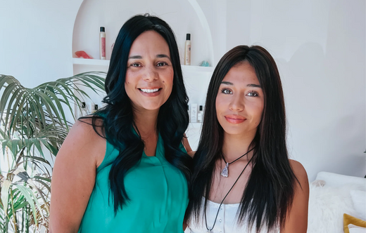 Image of two girls wearing Lauren Ashtyn hair toppers.