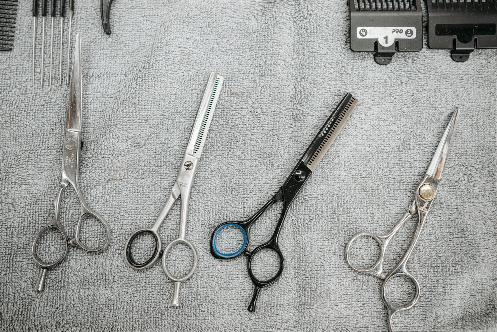 Image of a collection of hair scissors.