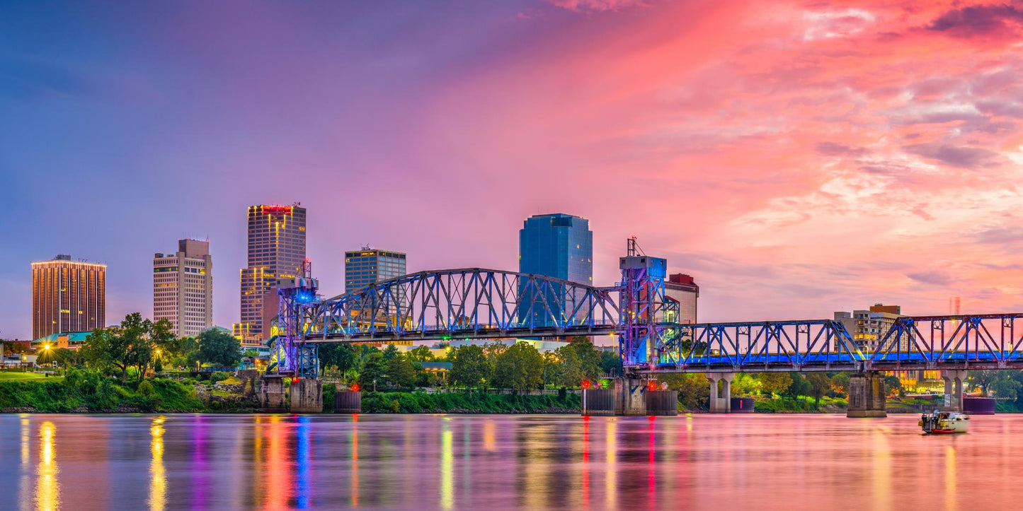 Little Rock skyline and Junction Bridge — The Lauren Ashtyn Collection pop-up hair salon