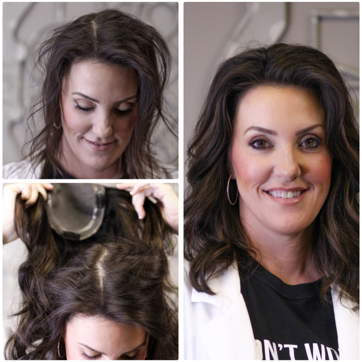 Human hair color samples used to design Lauren Ashtyn Collection hair toppers and wigs